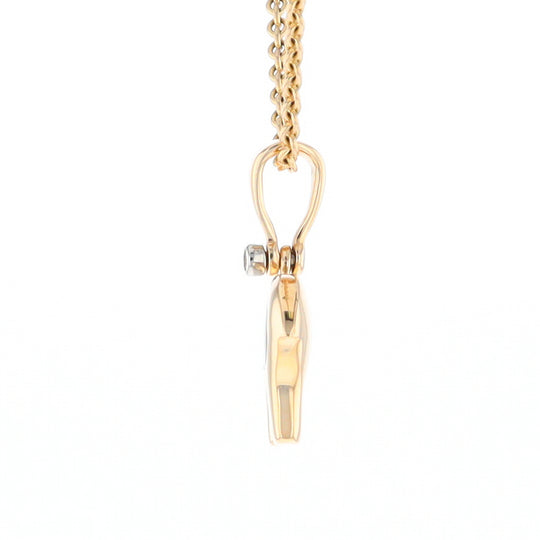 Gold Quartz Inlaid Polar Bear Pendant
