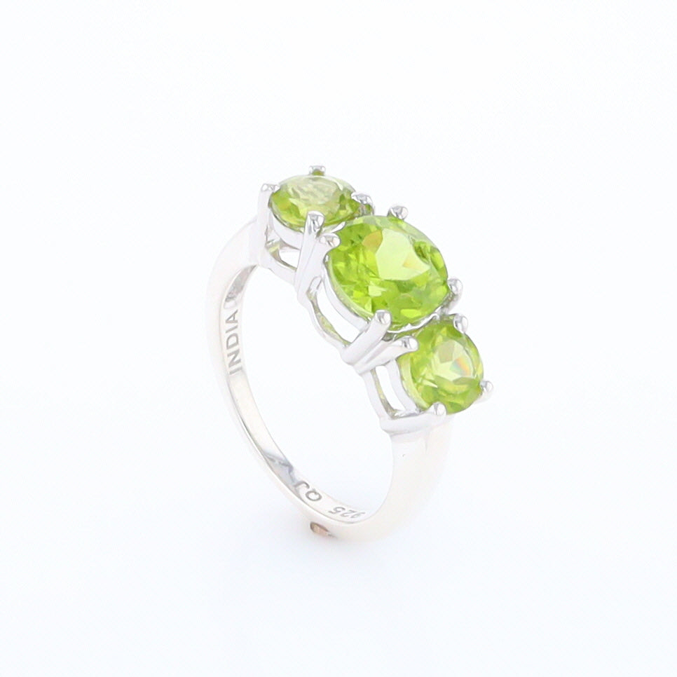 Three Peridot Ring