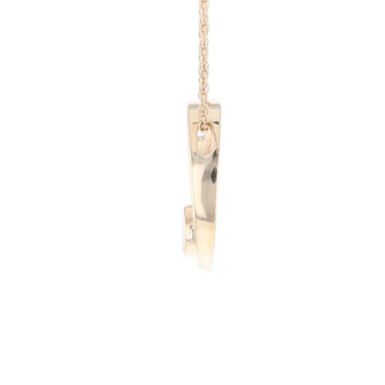 Gold Quartz Pendant Open Circle Design Round Inlay Pendant