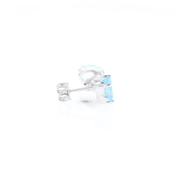 Oval Blue Topaz Stud Earrings