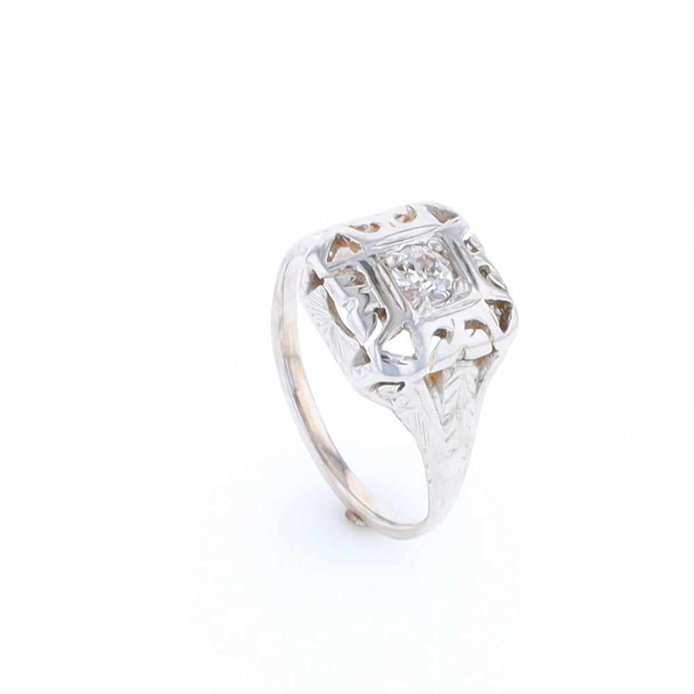 Vintage Square Top Diamond Ring