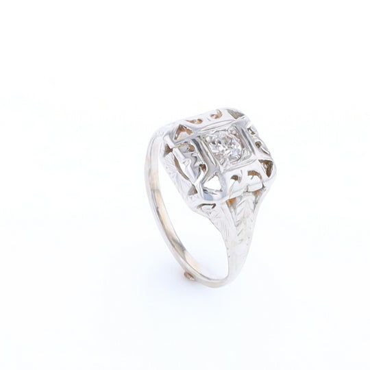 Vintage Square Top Diamond Ring