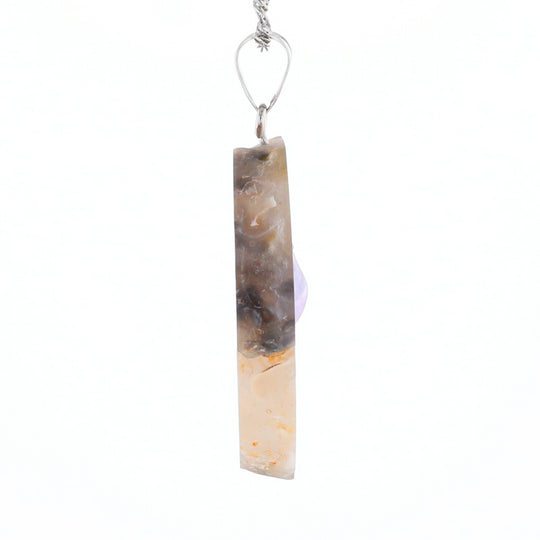 Druzy Quartz With Dangling Amethyst Pendant