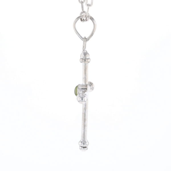 Silver Peridot Cross