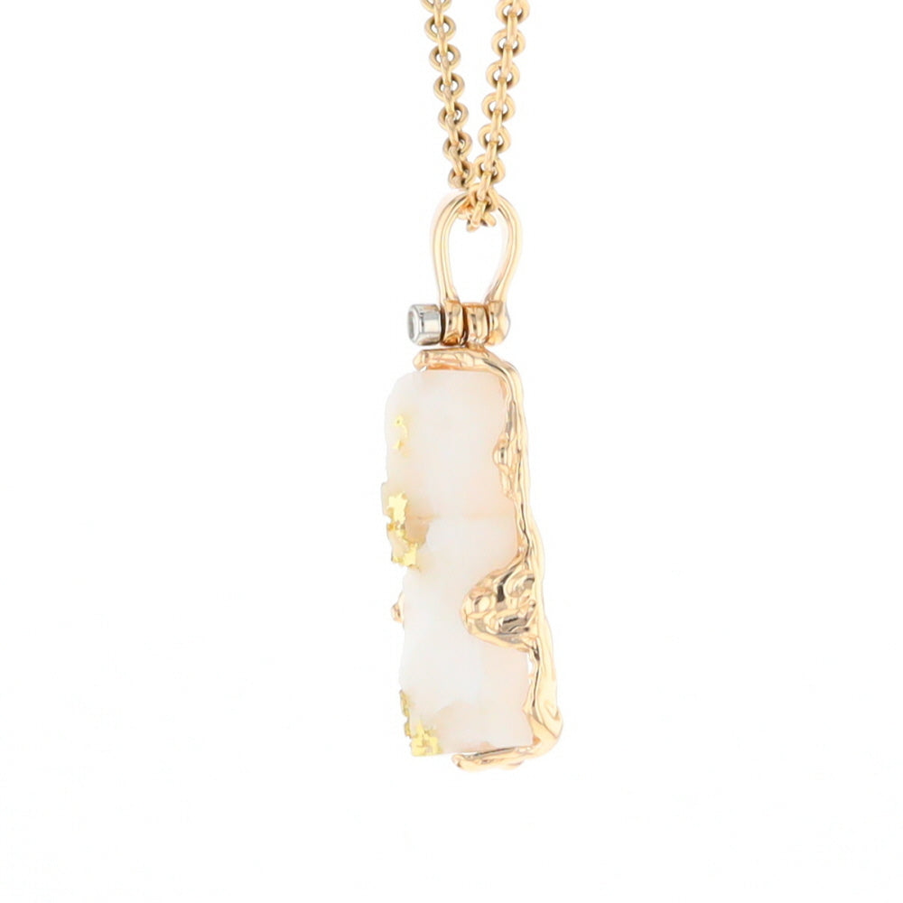 Gold Quartz Freeform Pendant - G1