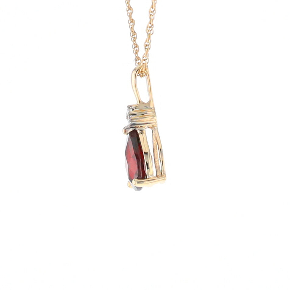 Pear Checkered Garnet Pendant