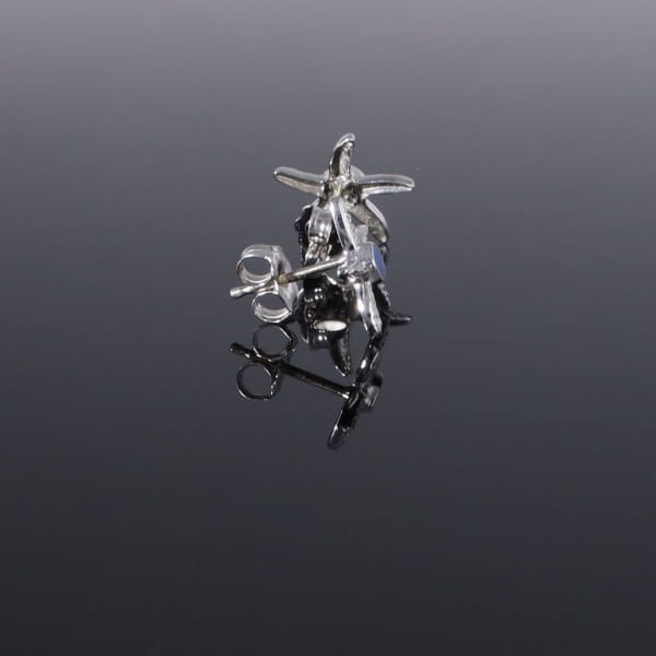 Opal Earrings Inlaid Realistic Star Fish Design