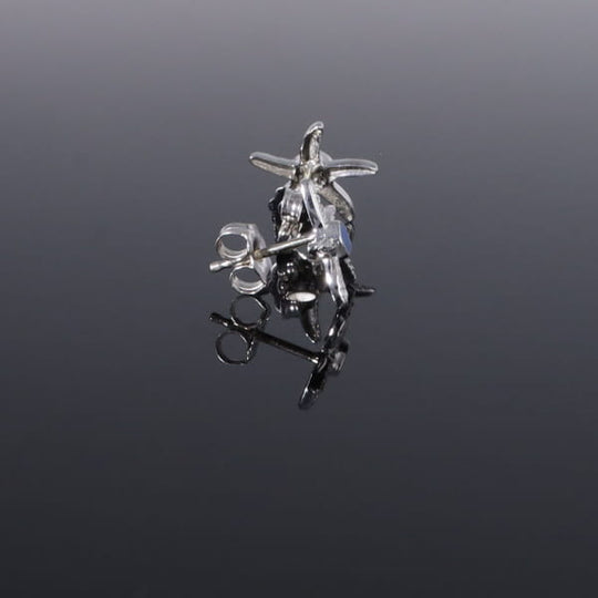 Opal Earrings Inlaid Realistic Star Fish Design