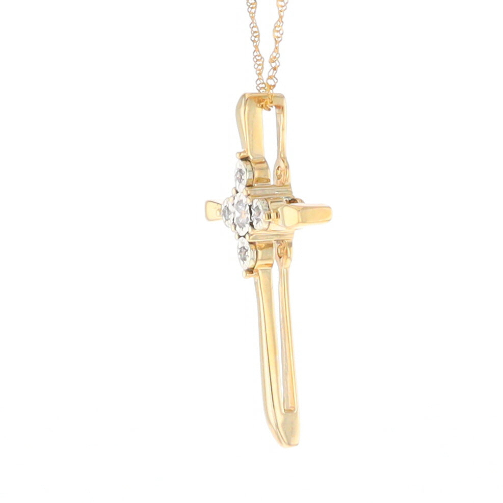 Illusion Cluster Cross Necklace