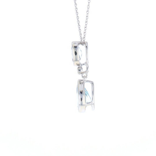 Oval and Pear-Shaped Aquamarine Pendant