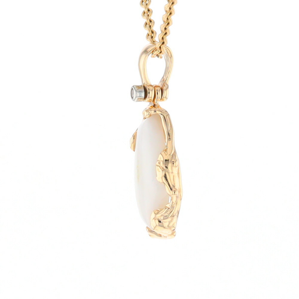 Gold Quartz Freeform Pendant