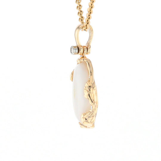 Gold Quartz Freeform Pendant