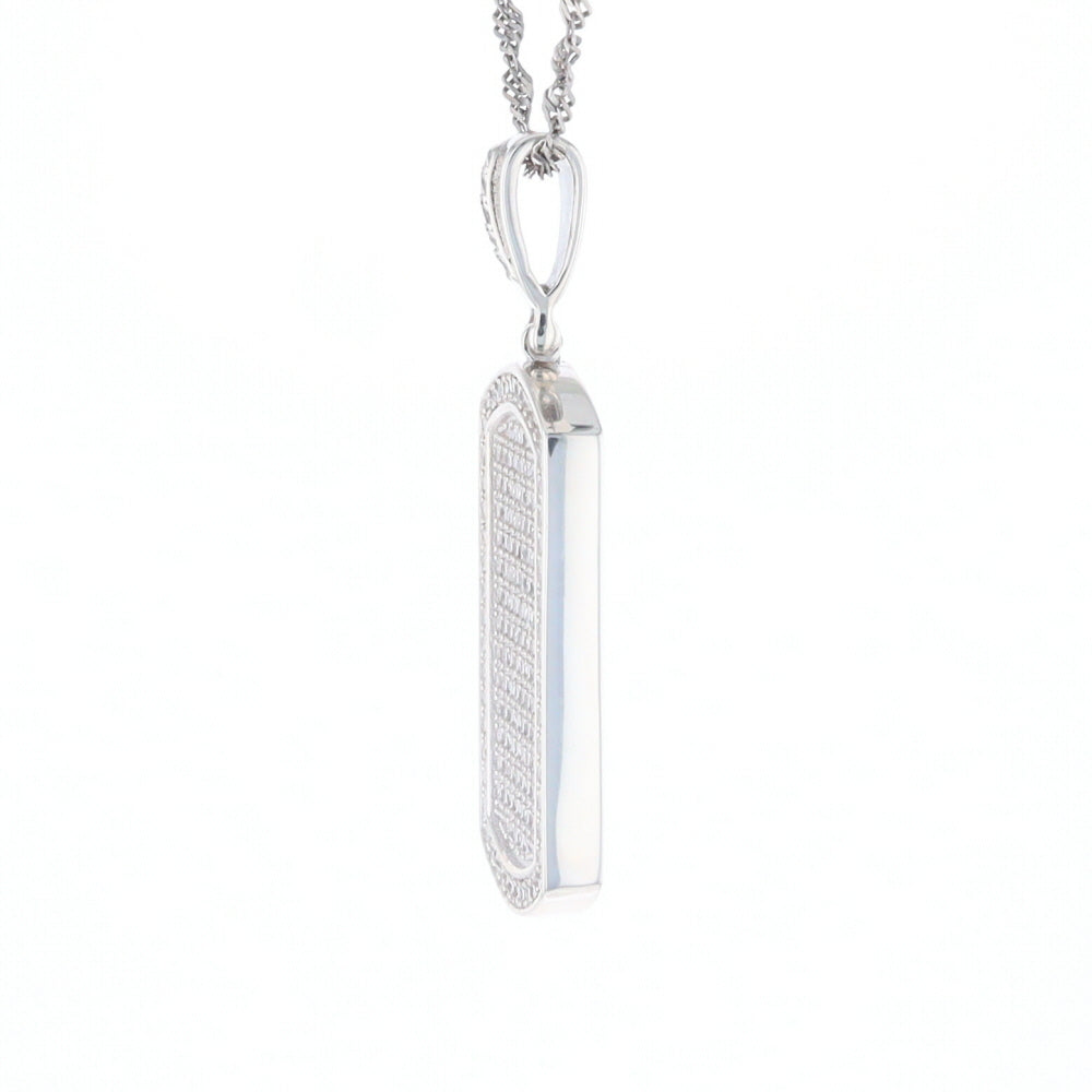 Cubic Zirconia Dog Tag Pendant