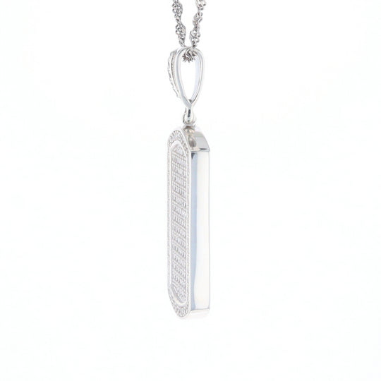 Cubic Zirconia Dog Tag Pendant