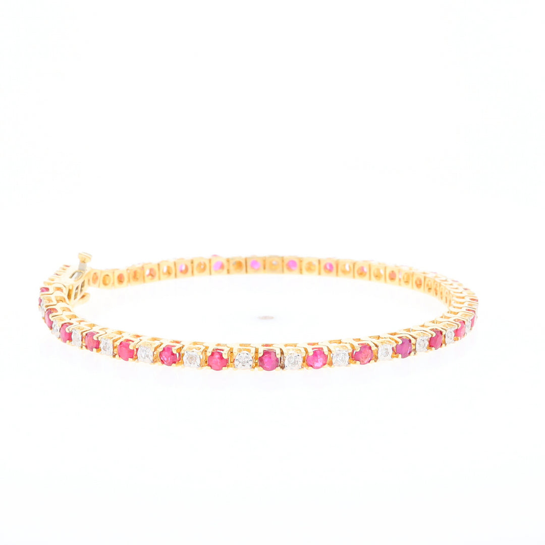 Ruby and Diamond Tennis Bracelet