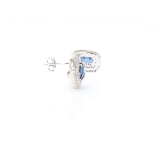 Double Halo Sapphire Earrings