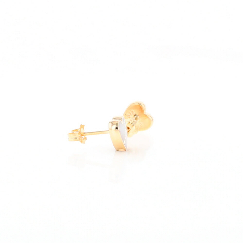 Gold Quartz Heart Stud Earrings - G2