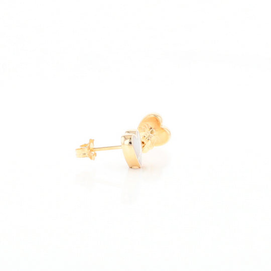 Gold Quartz Heart Stud Earrings - G2