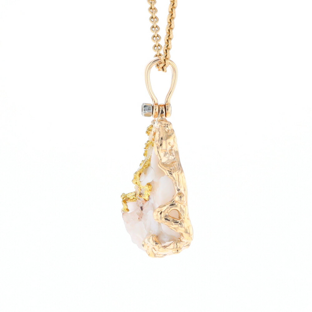 Rough Gold Quartz Freeform Pendant