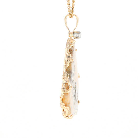 Gold Quartz Freeform Pendant (G3)