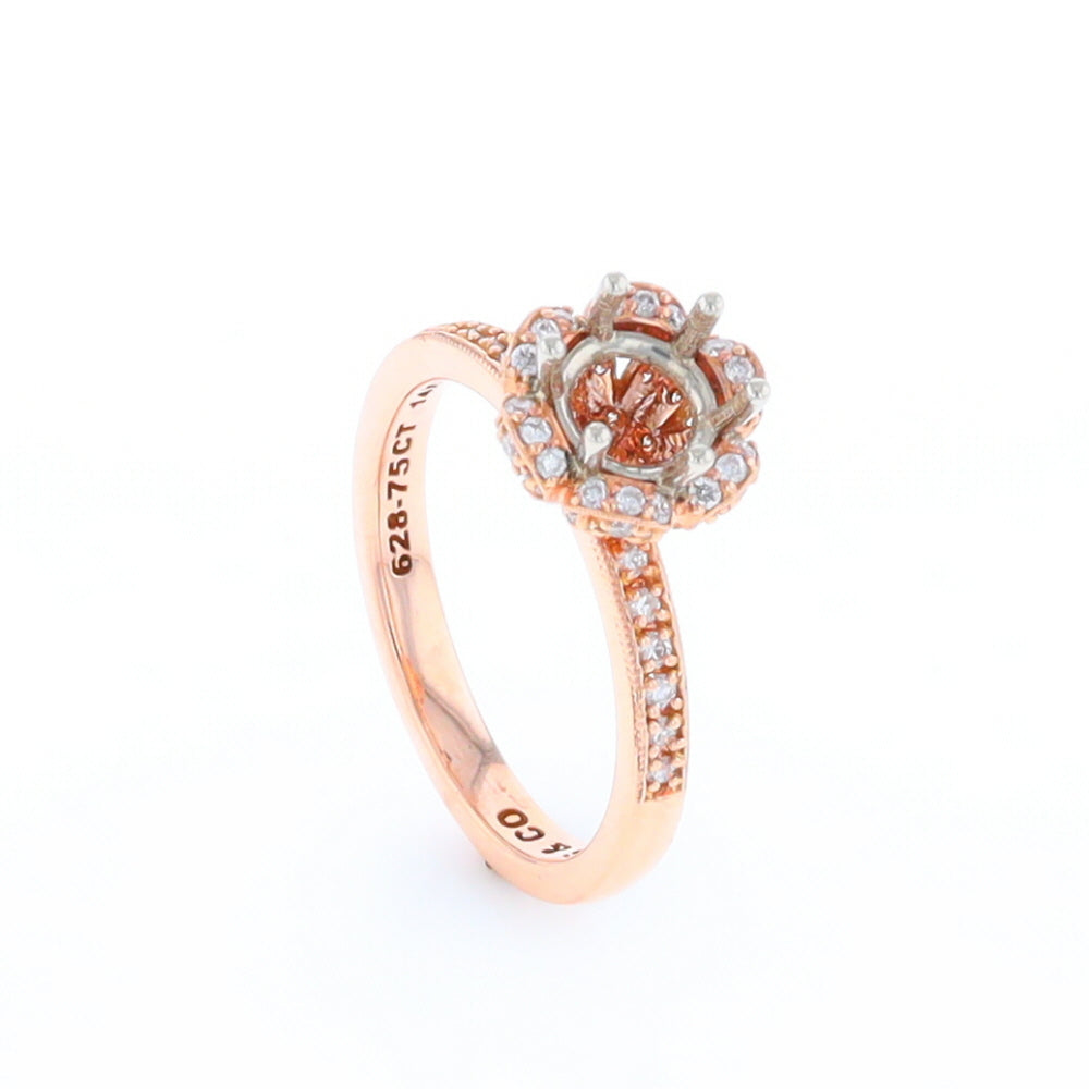 Semi-Mount Flower Engagement Ring