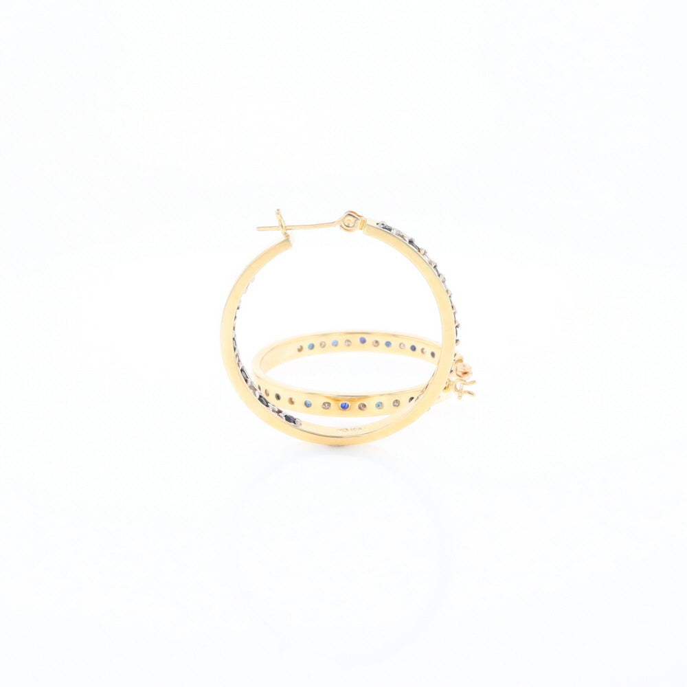 Sapphire & Diamond Hoop Earrings