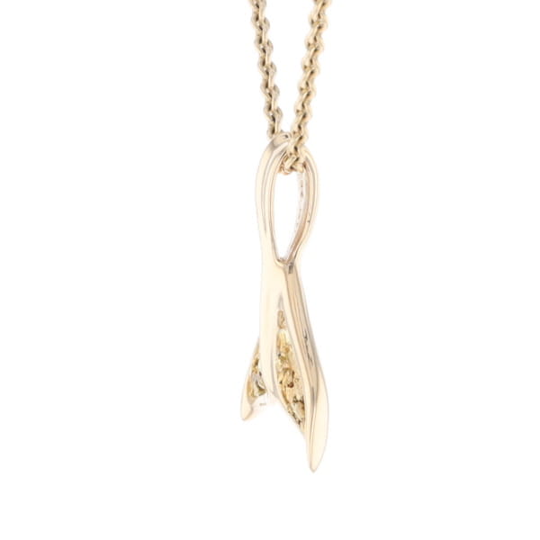 Whale Tail Gold Nugget Pendant