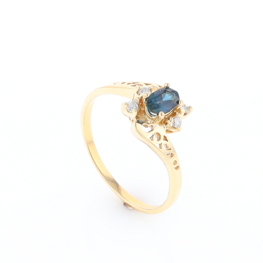 Oval Sapphire Diamond Bypass Ring