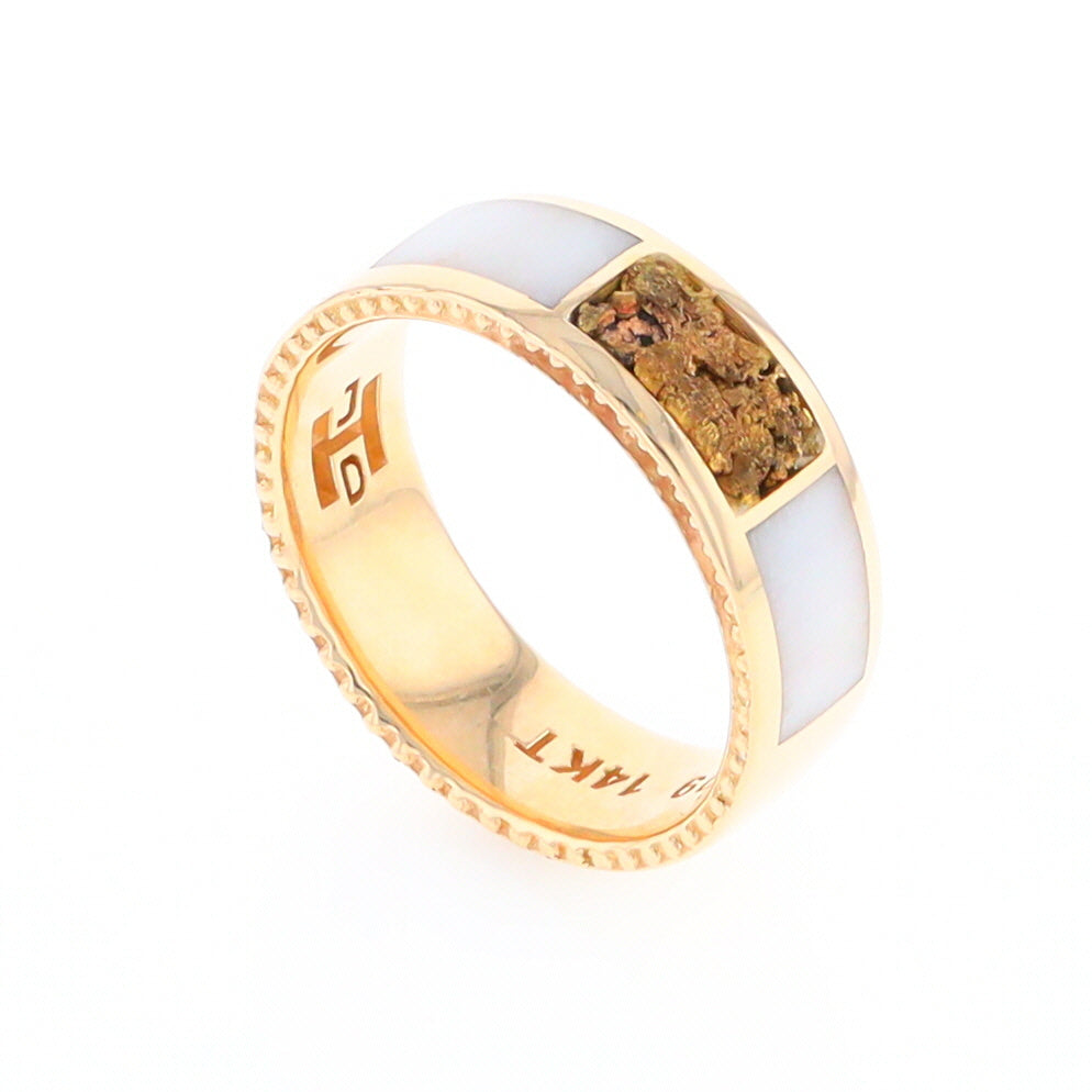 Historic Quartz and Gold Nugget Inlaid Ring