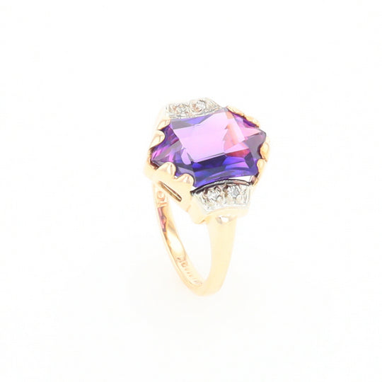 Vintage Hexagon Sapphire Ring