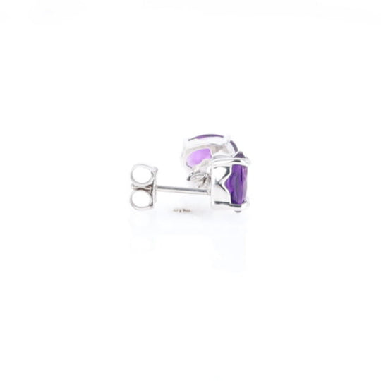 Oval Amethyst Stud Earrings