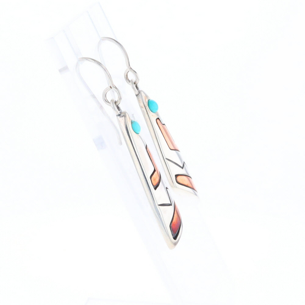 Native Triangle Turquoise Hook Earrings