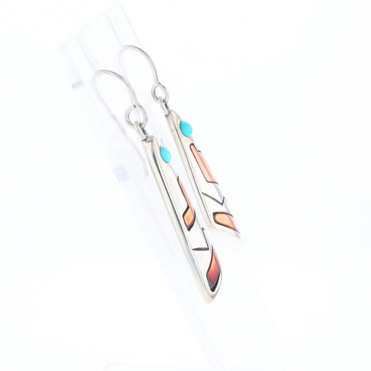 Native Triangle Turquoise Hook Earrings