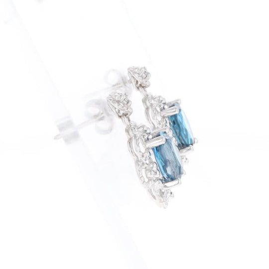 London Blue Topaz in Filigree Setting Dangle Earrings
