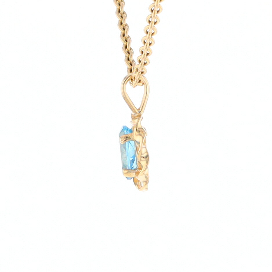 Blue Topaz Twisted Frame Pendant