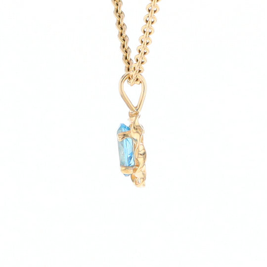 Blue Topaz Twisted Frame Pendant