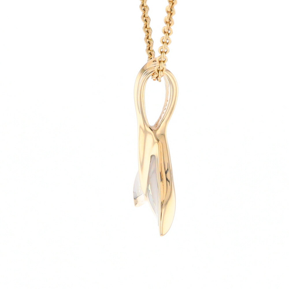 Whale Tail Necklaces Gold Quartz Double Sided Inlaid Sea Life Pendant