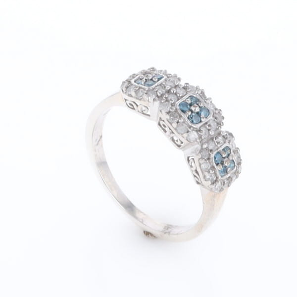 Triple Diamond Halo Ring