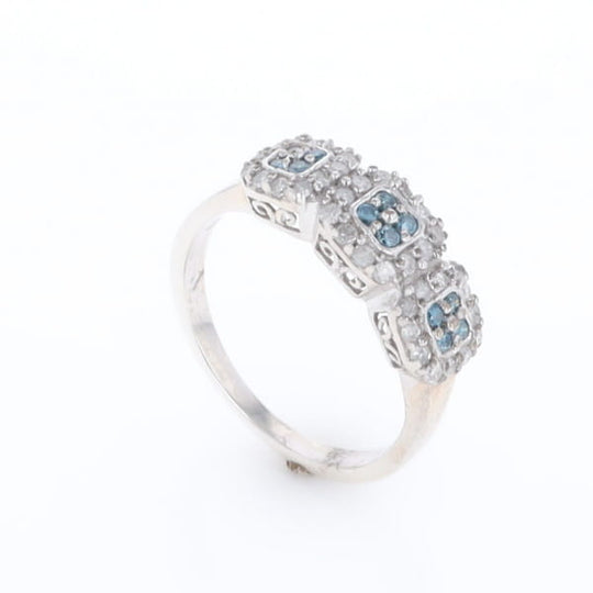 Triple Diamond Halo Ring