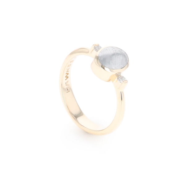 Meteorite Oval Inlay Ring
