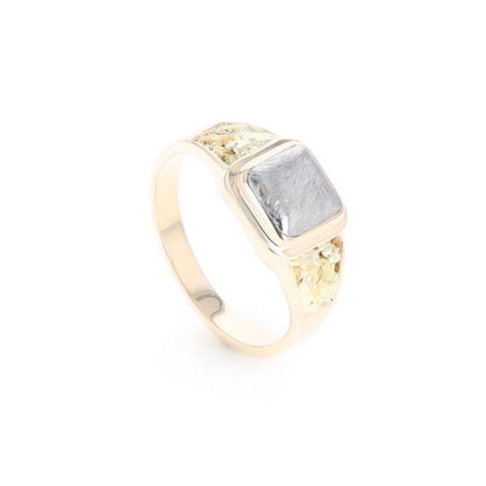 Meteorite & Gold Nugget Ring