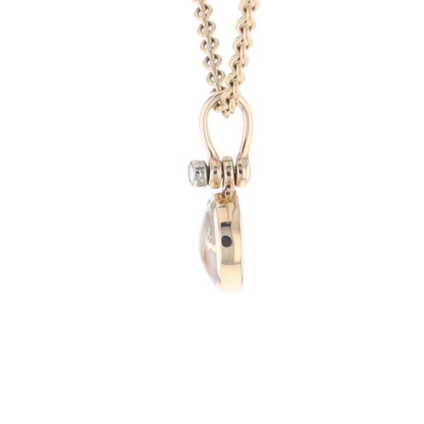 Round Gold Quartz Inlaid Pendant