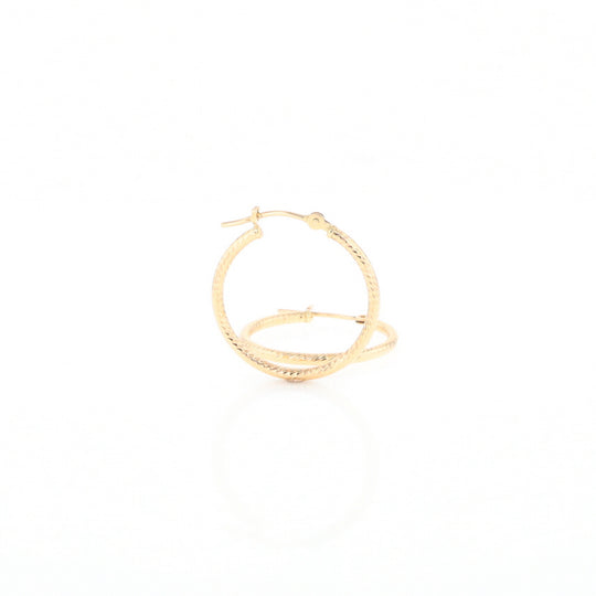 Gold Ribbed Hoop Earrings