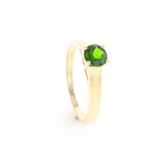 Chrome Diopside Solitaire Ring