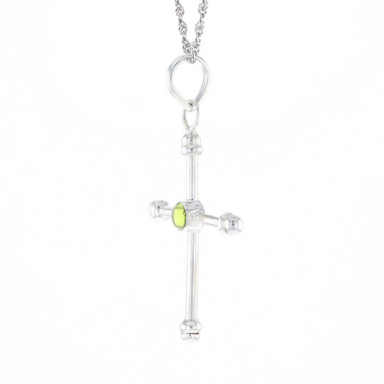 Silver Peridot Cross