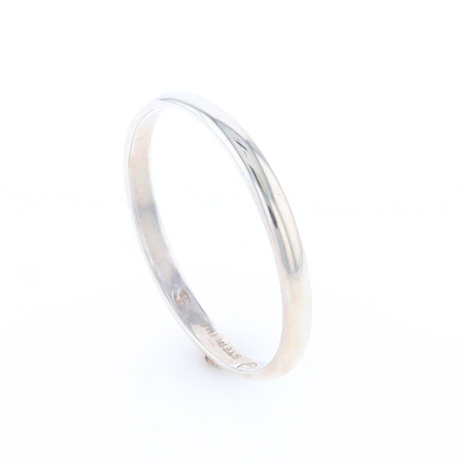 Men's Flat Silver Wedding Band