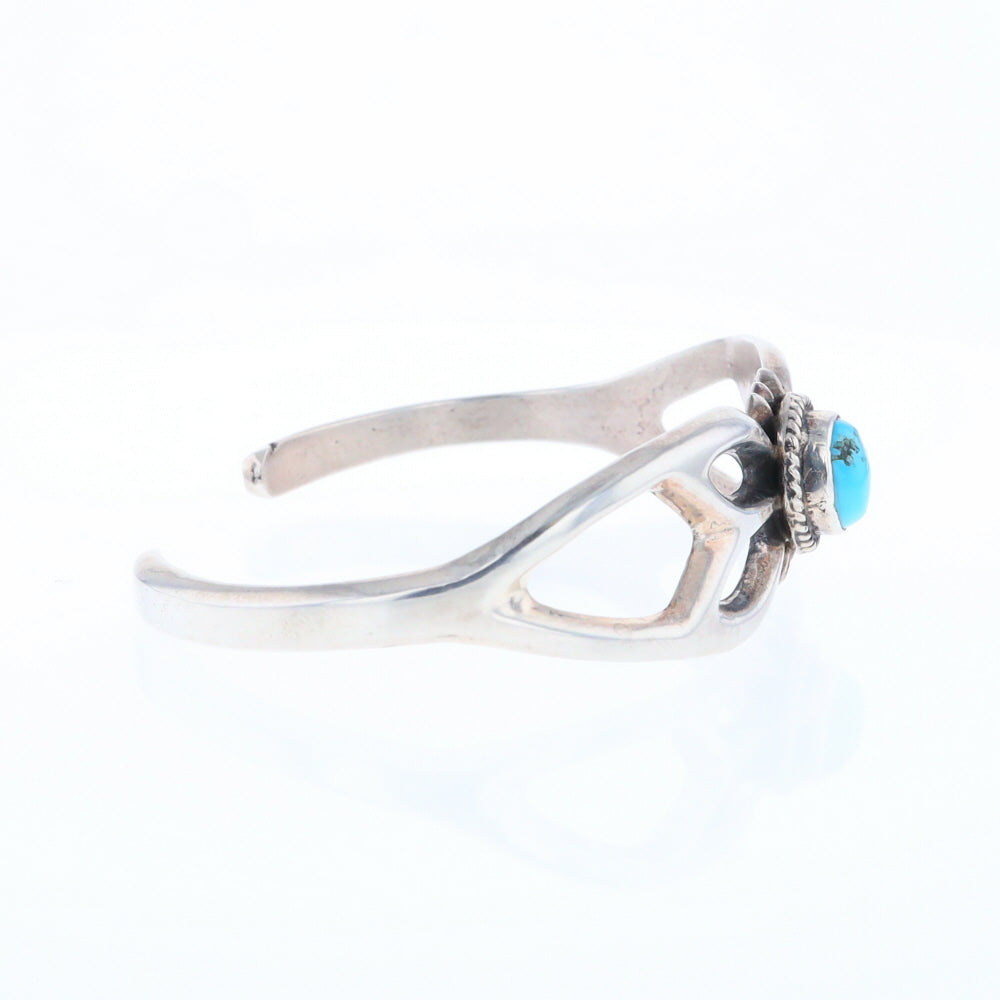 Native Silver Turquoise Butterfly Cuff Bracelet