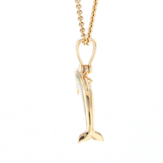 Gold Quartz Dolphin Pendant - G2