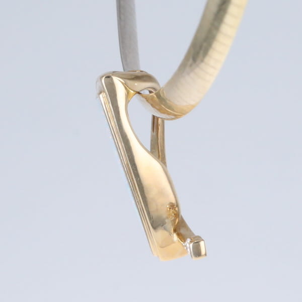 Opal Pendant Triangle Inlaid Design with .06ct Round Diamond