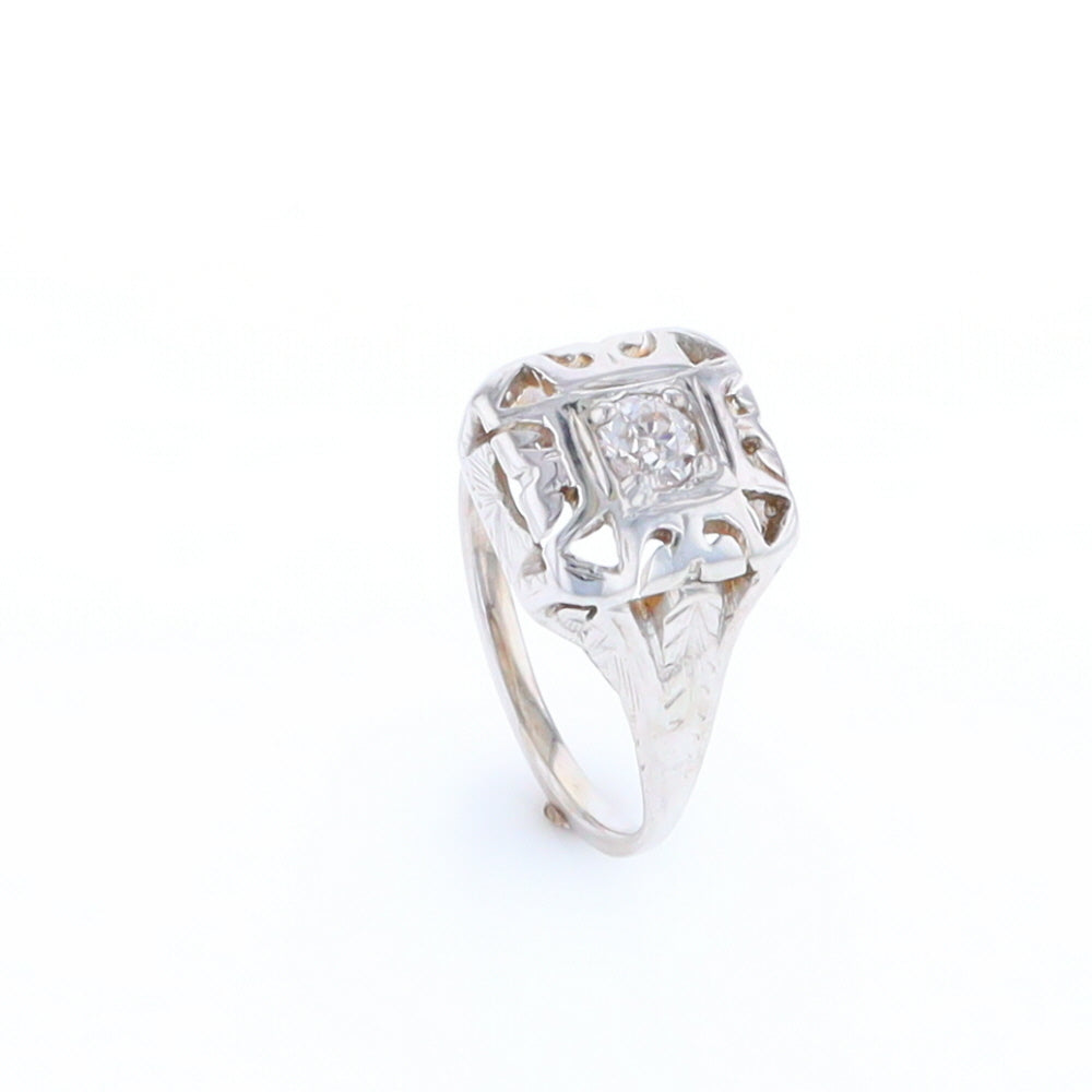 Vintage Square Top Diamond Ring